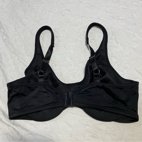 Bali 34D Bra Black Demi Underwire Smoothing Minimizing Loungewear Comfortable - Picture 7 of 7